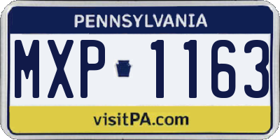 PA license plate MXP1163