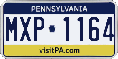 PA license plate MXP1164