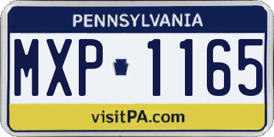 PA license plate MXP1165