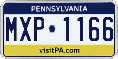 PA license plate MXP1166
