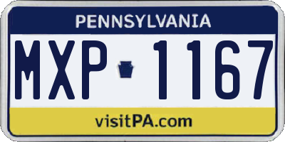 PA license plate MXP1167