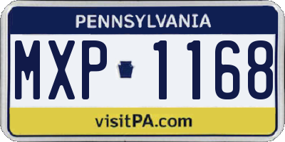 PA license plate MXP1168