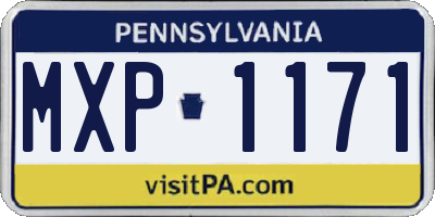 PA license plate MXP1171