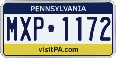 PA license plate MXP1172