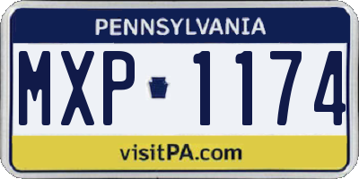 PA license plate MXP1174