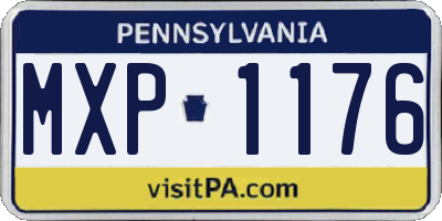 PA license plate MXP1176