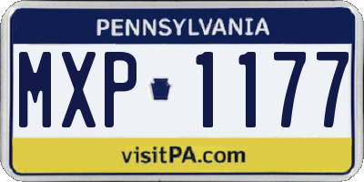 PA license plate MXP1177