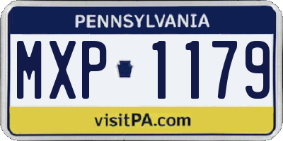 PA license plate MXP1179