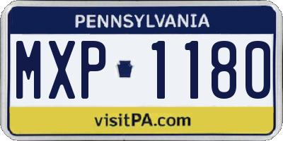 PA license plate MXP1180