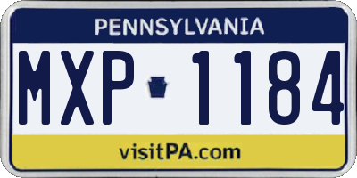 PA license plate MXP1184