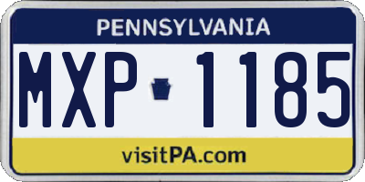 PA license plate MXP1185
