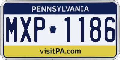 PA license plate MXP1186