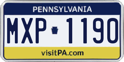 PA license plate MXP1190