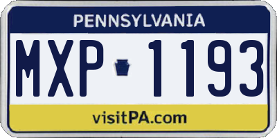 PA license plate MXP1193