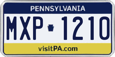 PA license plate MXP1210