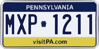 PA license plate MXP1211
