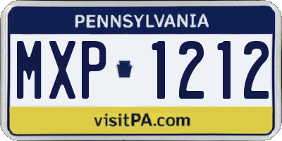PA license plate MXP1212