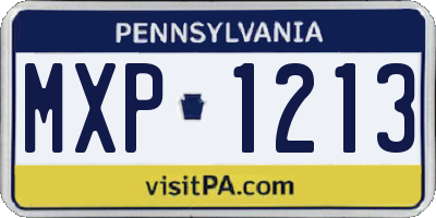 PA license plate MXP1213