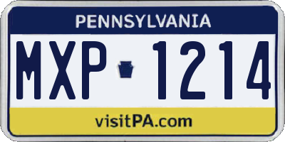 PA license plate MXP1214