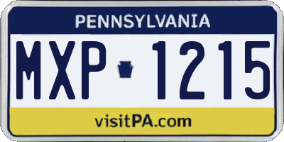 PA license plate MXP1215