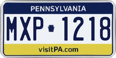 PA license plate MXP1218