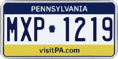 PA license plate MXP1219