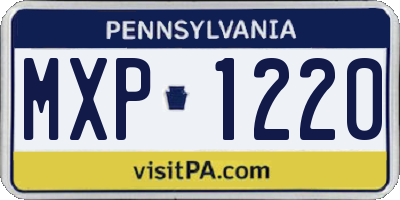 PA license plate MXP1220
