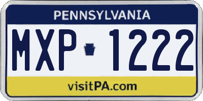PA license plate MXP1222