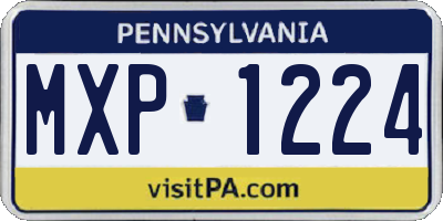 PA license plate MXP1224