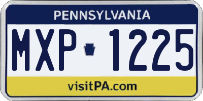 PA license plate MXP1225