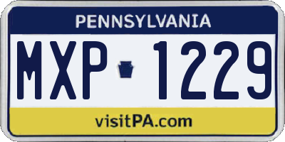 PA license plate MXP1229