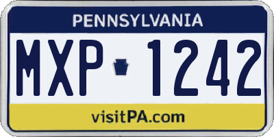 PA license plate MXP1242