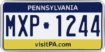 PA license plate MXP1244