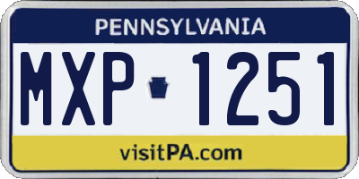 PA license plate MXP1251