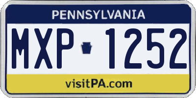 PA license plate MXP1252