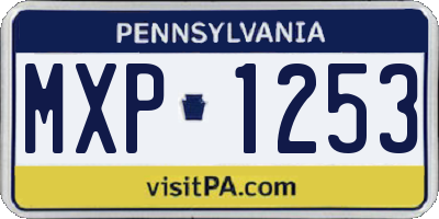 PA license plate MXP1253