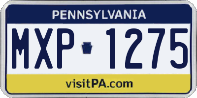 PA license plate MXP1275