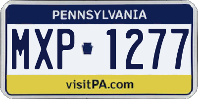 PA license plate MXP1277