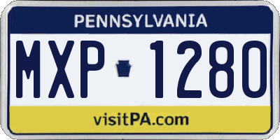 PA license plate MXP1280
