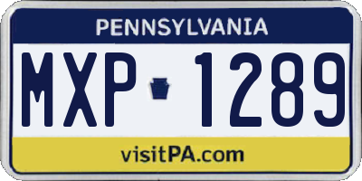 PA license plate MXP1289