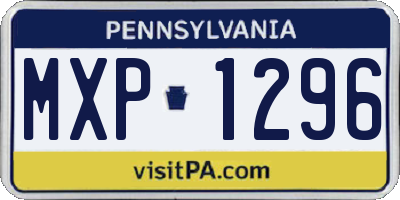 PA license plate MXP1296