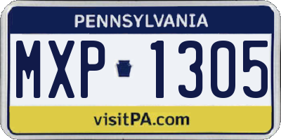 PA license plate MXP1305
