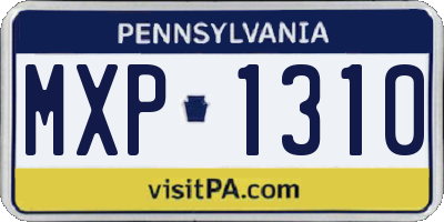 PA license plate MXP1310