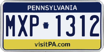 PA license plate MXP1312