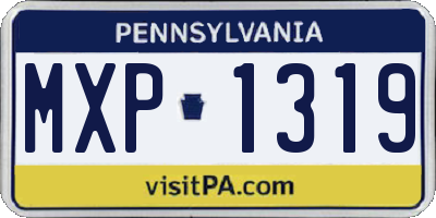 PA license plate MXP1319