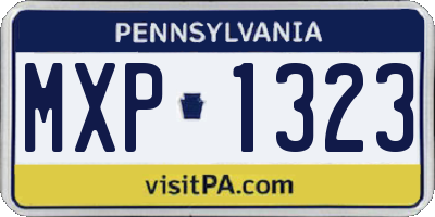 PA license plate MXP1323