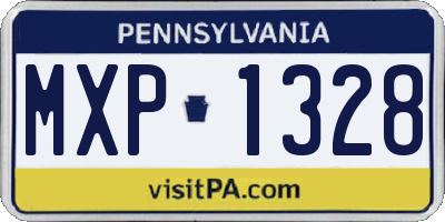 PA license plate MXP1328