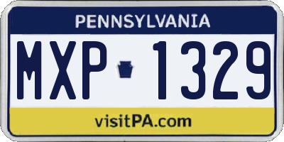 PA license plate MXP1329