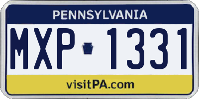 PA license plate MXP1331
