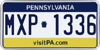 PA license plate MXP1336